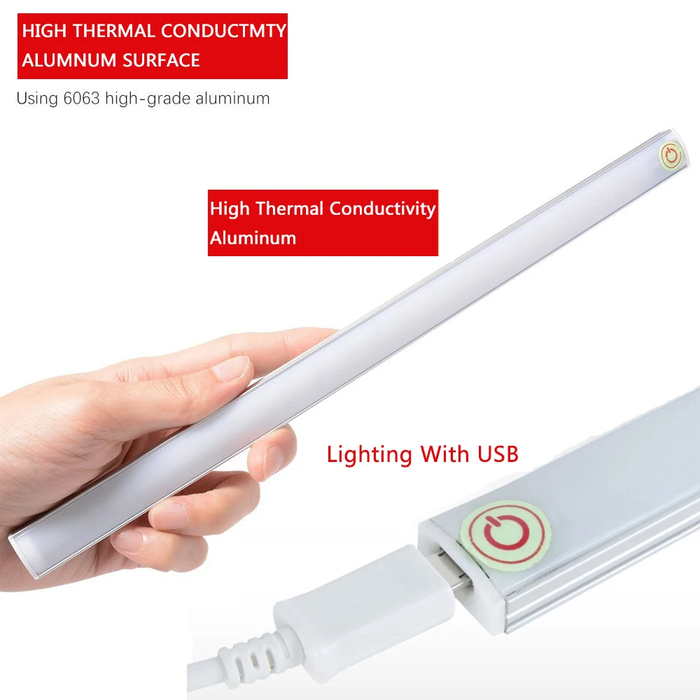 Светодиодная лампа с сенсорным датчиком USB для кухонного шкафа освещение