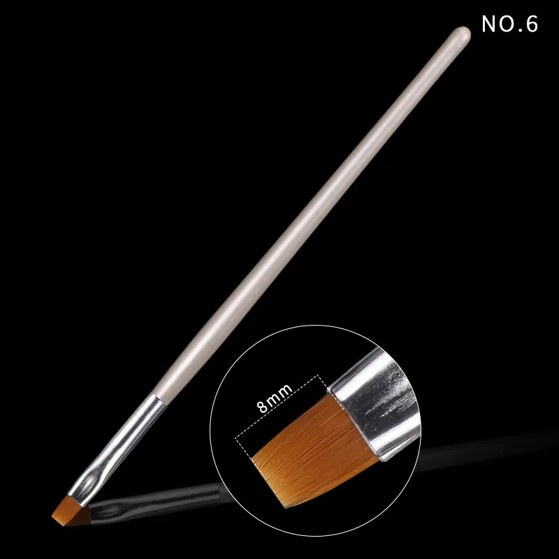5 Pcs/set Painting Drawing Carving Nail Art Pen UV Gel Polish Builder Flat Acrylic Brush Design Tips DIY Manicure Tools | Красота и