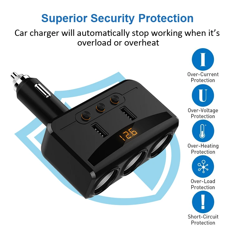 Автомобильное зарядное устройство для автомобиля с Bluetooth одна минута три