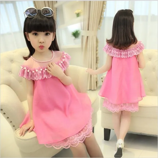 2017 New Summer Costume Girls Princess Dress Children's Evening Clothing Kids Chiffon Lace Dresses Baby Girl Party Pearl | Детская