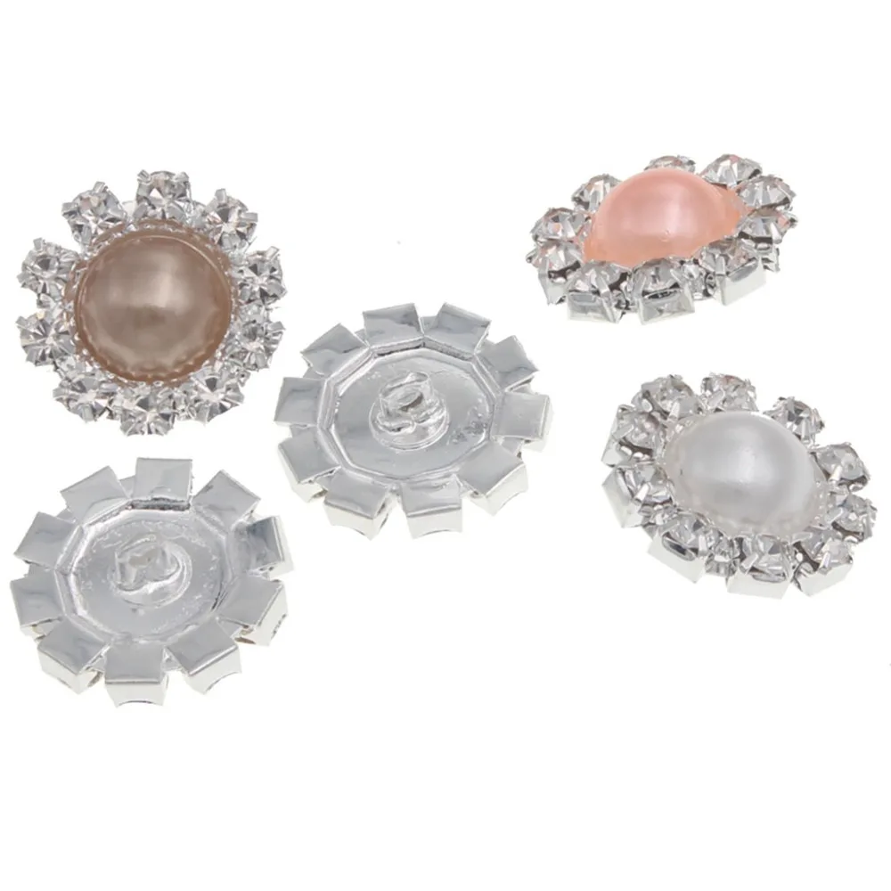 14 мм стразы жемчужные пуговицы с плоской задней стороной металлические латунные