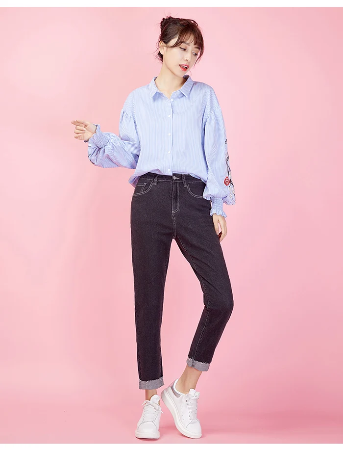 LEIJIJEANS, новинка, низкая эластичная талия, свободные штаны-шаровары, черные, серые, элегантные, классические, дамские, размера плюс, джинсы от Harlan 9023
