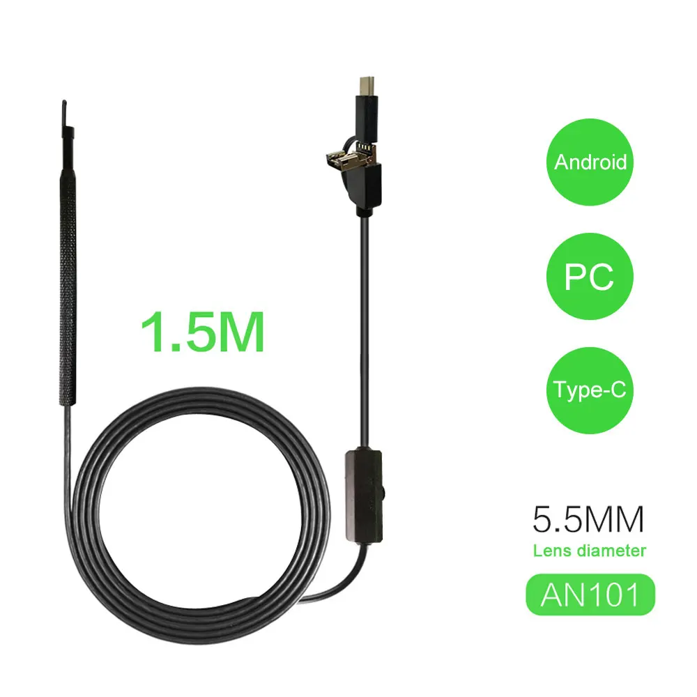Универсальный Бороскоп USB Инспекционная камера Ушная ложка эндоскоп три в одном 1