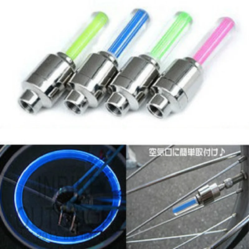 1Pcs Bicycle Spoke light 4 color bike Flash Lamp Wheel Tire Tyre Valve Cap for Bike Car Motorcycle Cycling Sports Parts outdoor | Спорт и