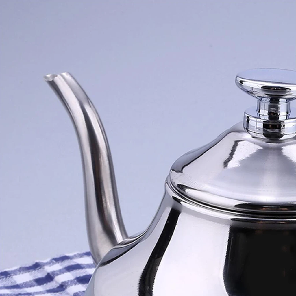 1.2L with Infuser Чайник из нержавеющей стали для заварки кофе ручной капельный горшок гусиная шея Серебряный 1л, 1.2л работает с газовой плитой, индукционная плита - Цвет: 1.2L with Infuser