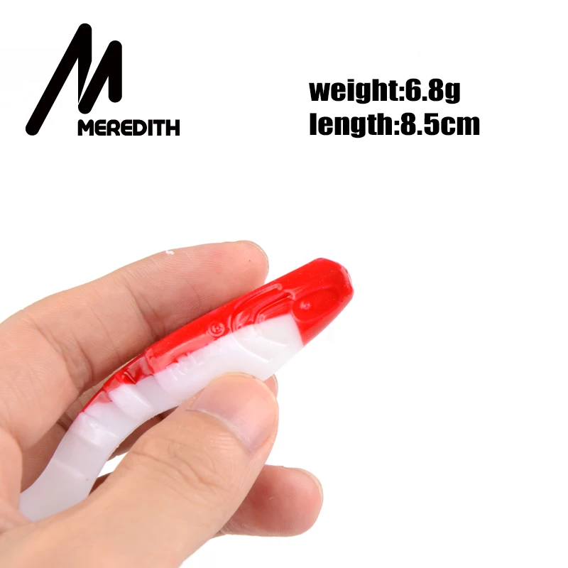 Силиконовые приманки для рыбалки MEREDITH, Релакс, копыто, 8,5 см, 6,8 г, 8 шт. в наборе, 3 снасти для хищников, мягкие пластиковые джиг-головки, приманки для ловли щуки