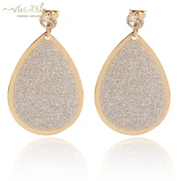 2018 hot fashion simple glitter teardrop clip earrings for women no pierced exaggerated big statement earrings jewelry wholesale