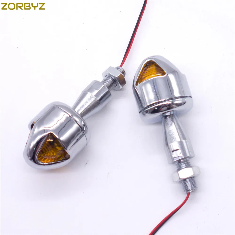 Chrome amber lens ZORBYZ черный/хром мотоцикл светодиодный индикатор указателя поворота для Harley Blinkers круизер кастом - Цвет: Chrome amber lens
