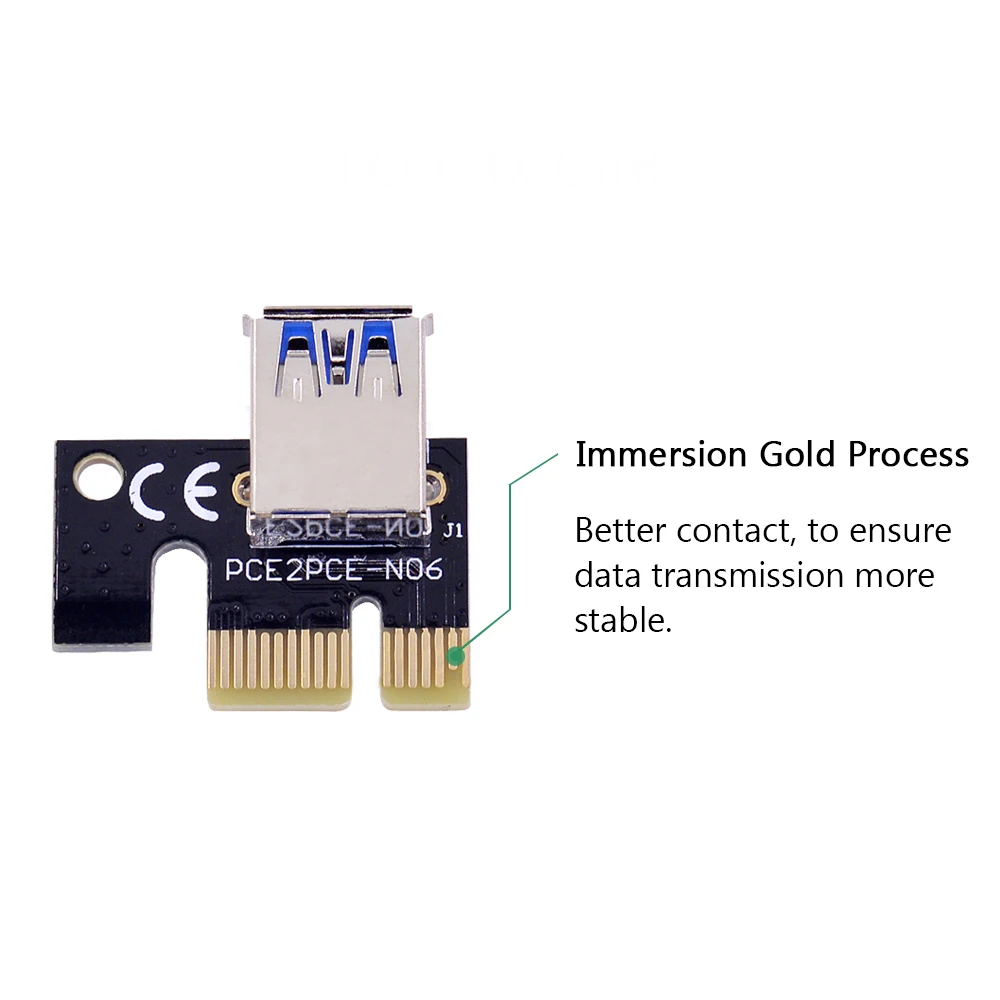 CHIPAL 10 шт. черный VER007S 0 6 м PCIE 1X до 16X расширитель PCI E Райзер карта 15pin SATA источник
