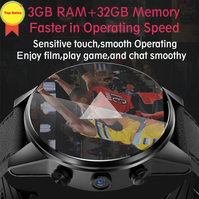 4G WIFI умные часы android 3B/32 ГБ Facebook/Twitter/WhatsApp Bluetooth 4 GPS Smartwatch 2-мегапиксельная камера