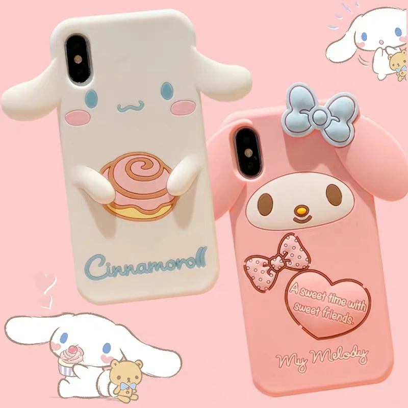 Милый японский мультфильм Sanrio Cinnamoroll My Melody Мягкий силиконовый чехол для iphone 6 6splus 7 7Plus 8 8plus X чехол для телефона s