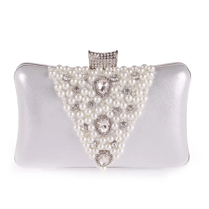 

Elegant Ladies Pearls Totes Flaps Women Small Bag Diamonds Beads Vintage Party Packing Handbag Single Hasp Chain Shoulder Bags