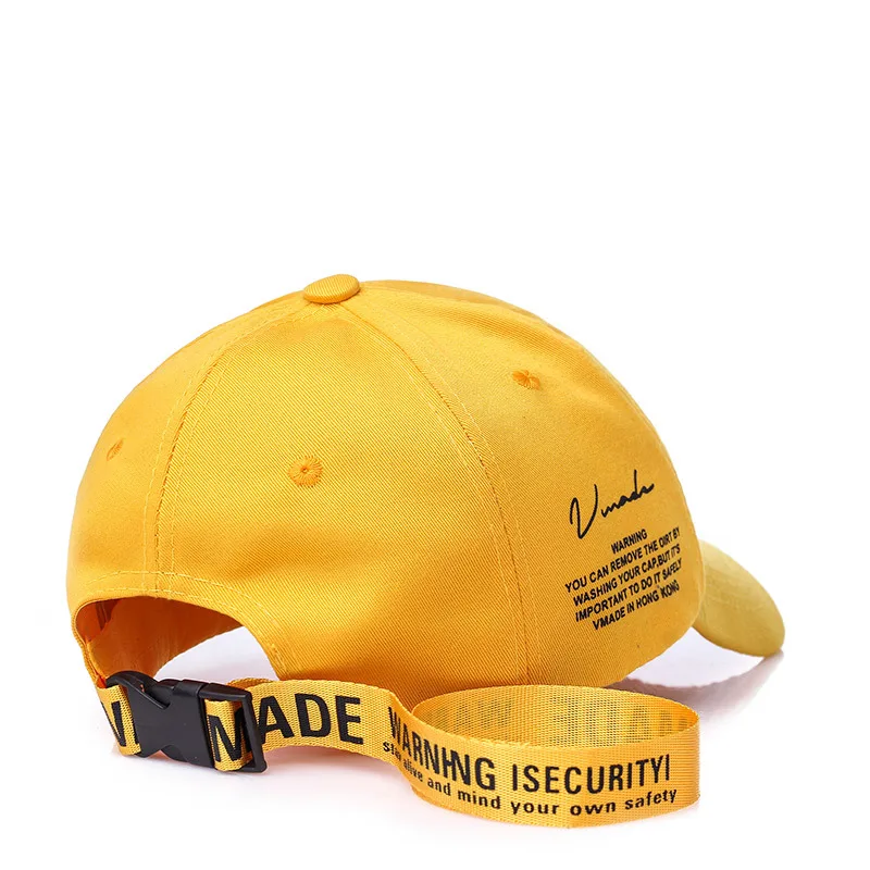 2019 Women Baseball Cap Korea Star Yellow Black Curved Dad Hats Men Lover Letter Print Hip Hop Snapback Caps Long Strap | Аксессуары для