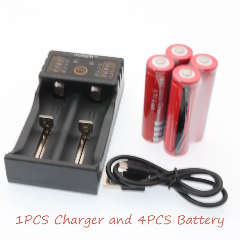 Черный Новинка 3,7 V 18650 батареи 4200mAh литий-ионная аккумуляторная батарея для фонарика+ 1 шт 18650 зарядное устройство - Цвет: Черный