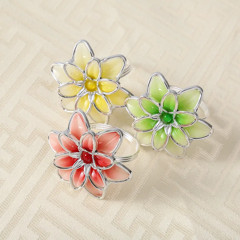 12PCS metal flower Western napkin ring Hotel set table Wedding wedding buckle | Дом и сад