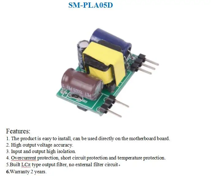 SANMIN 5 Вт AC DC от 220 до 3 В 9 12 15 24 небольшой объем изолированная импульсная мощность