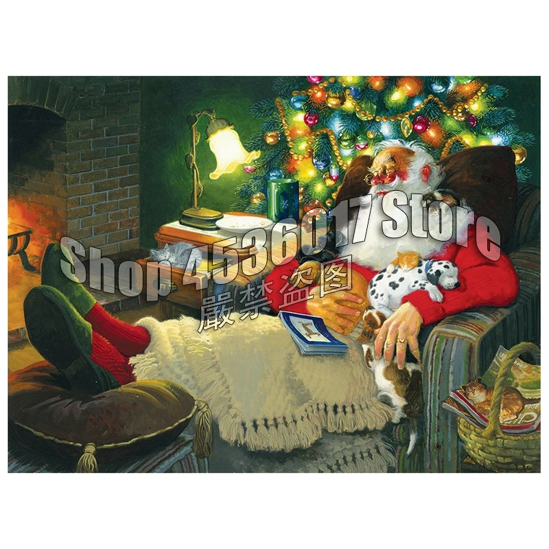 

5D DIY Diamond Embroidery Breakfast for Santa Art Diamond Mosaic Full Square Diamond Painting Kit Home Decor Gift Christmas