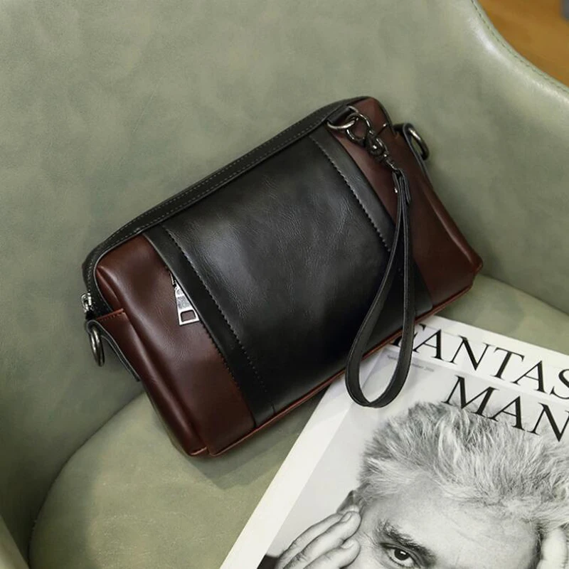 Пояса из натуральной кожи для мужчин Сумка Винтаж Мужской Сумки Лоскутная