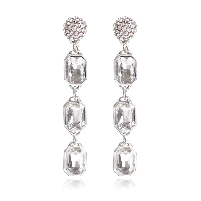 YONGMAN Exquisite Vintage Crystal Rhinestone Baroque Earring European Fashion Green Red Long Drop Earrings Jewelry For Women | Украшения и