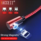 ! ACCEZZ Магнитный кабель для быстрой зарядки для iPhone X, XS MAX, XR, 8, 7, Micro USB, Type-C, Samsung, Android
