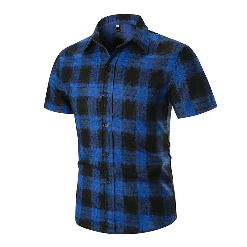 Льняные рубашки Мужская блузка одежда Camisa masculina летняя мужская рубашка в клетку