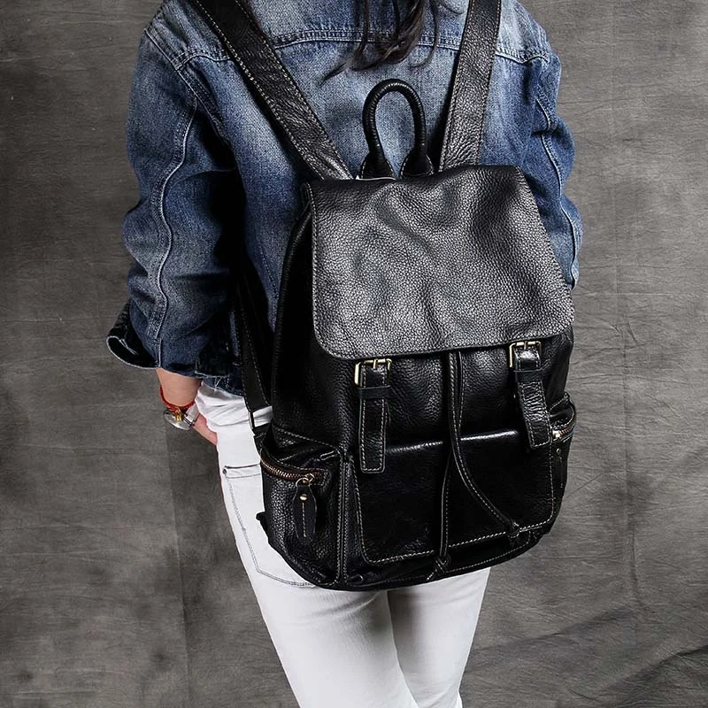 Рюкзак унисекс из мягкой натуральной кожи для мужчин и женщин|women backpack|women backpack