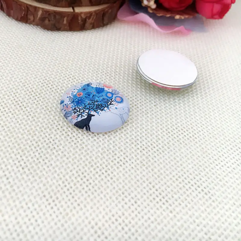 100 шт./лот 20 мм круглых стеклянных кабошонов с плоской задней частью, бусины для ювелирных изделий, камео подвески.