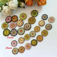120pcs natural wood button 2025mm sewing button printed clothing childrendecorationcraftscrapbooking products accessorie
