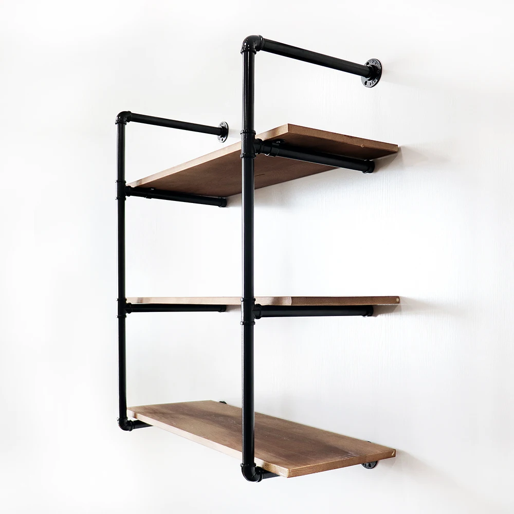 KINMADE Industrial Pipe Floating Ladder Shelf Vintage Display Rack Rustic Storage 3 Tier Wall Mounted | Дом и сад