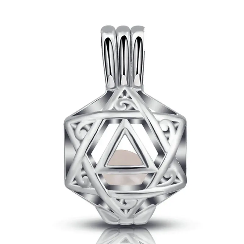 K250N08 EUDORA жемчужная клетка серебряный цвет медальон ароматерапия с парфюмом эфирное масло диффузор ожерелье 8 мм медальон кулон для DIY ювелирных изделий - Окраска металла: K250N08