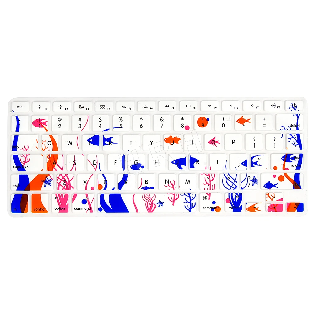 Новая цветная Защитная пленка с рисунком маленькой рыбки для Macbook Air Pro 13 15 17