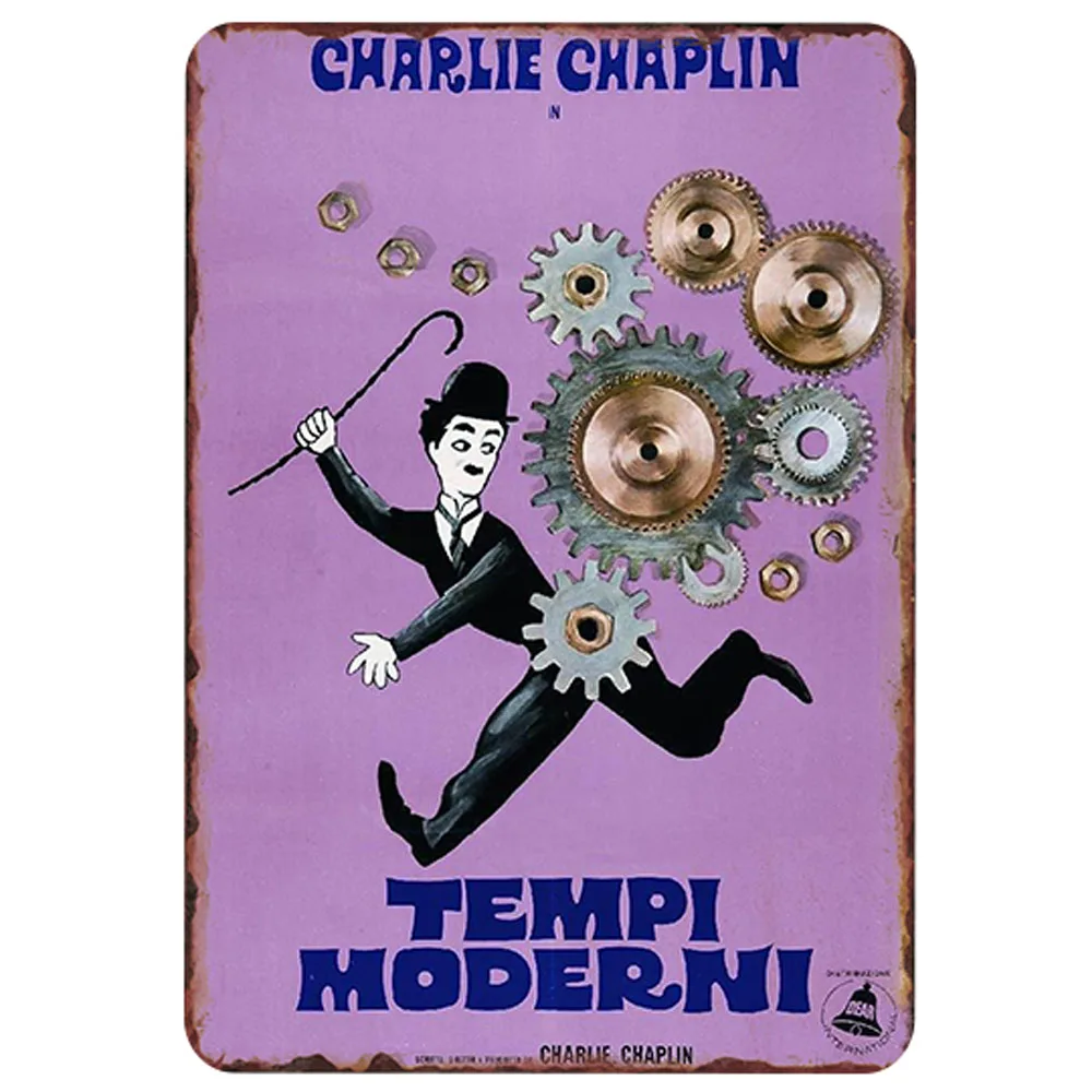 Chaplin винтажная металлическая жестяная пластина постер потертый шик ретро