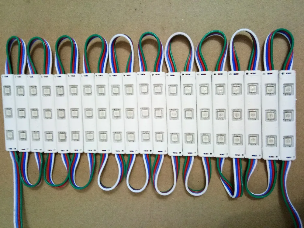 500 шт. DC12V 5050 3LED s светодиодный модуль RGB Инжекционный IP65 Водонепроницаемый для