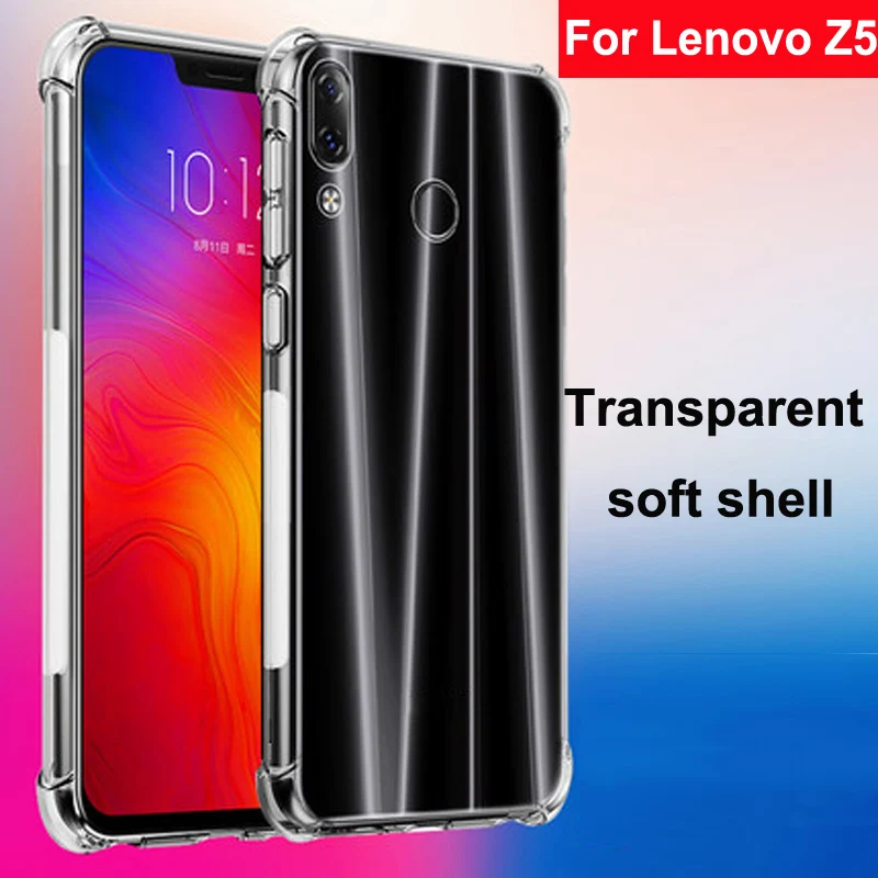 Чехол для Lenovo Z5 чехол мягкий прозрачный из ТПУ с подушкой безопасности чехлы