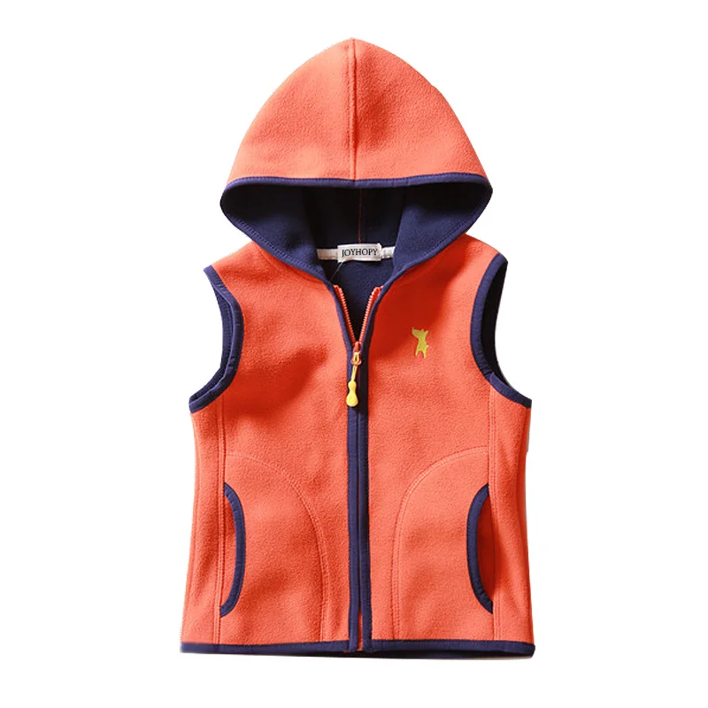 Orange JOYHOPY дети жилет осень-зима модные спортивные флисовые Детские Костюмы Детский жилет для мальчиков и девочек Детские куртки пальто детская одежда - Цвет: Orange