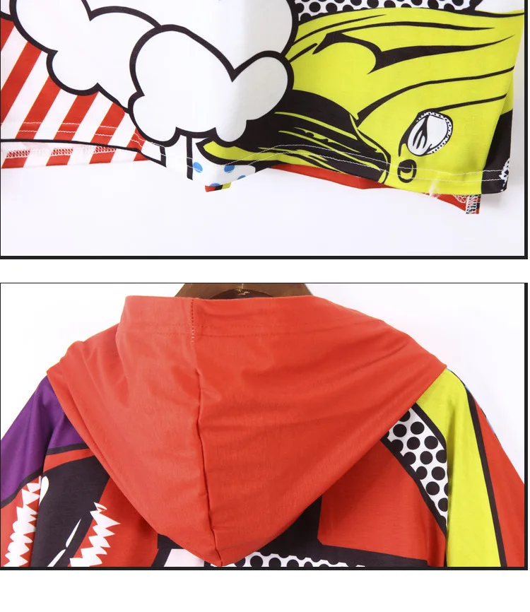 

New Harajuku Funny Printed Long T Shirts For Women Summer Short Sleeve Hooded Tee Shirts Tops Hip Hop Style