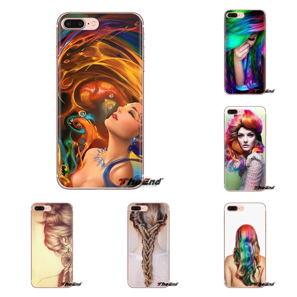 Transparent Soft Shell Covers girl hair style For Xiaomi Mi3 Samsung A10 A30 A40 A50 A60 A70 Galaxy S2 Note 2 Grand Core Prime |
