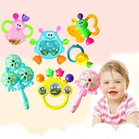 baby 7pcsset random color plastic hand shaking bell newborn baby rattles toy infant teether toy kids grasp hand bells toys