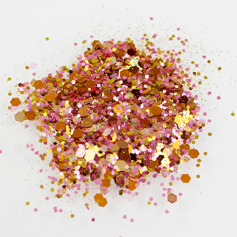 50g/bag Chunky Glitter Nail Sequins Iridescent Flakes Ultra-thin Colorful Mixed Paillette Festival Glitter Cosmetic Face Glitter