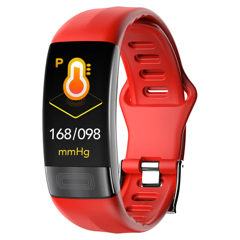 Smartband Red MKS11 умный Браслет С Пульсометром PPG ЭКГ часы кровяного давления IP67 Водонепроницаемый фитнес-трекер Wrisatband часы - Цвет: Smartband Red