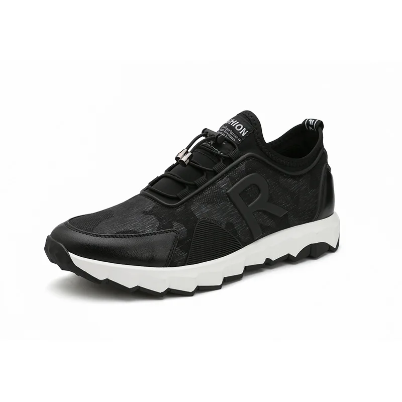 2018 comfortable wearable men's shoes spring and autumn new black leather breathable casual trend fashion | Обувь