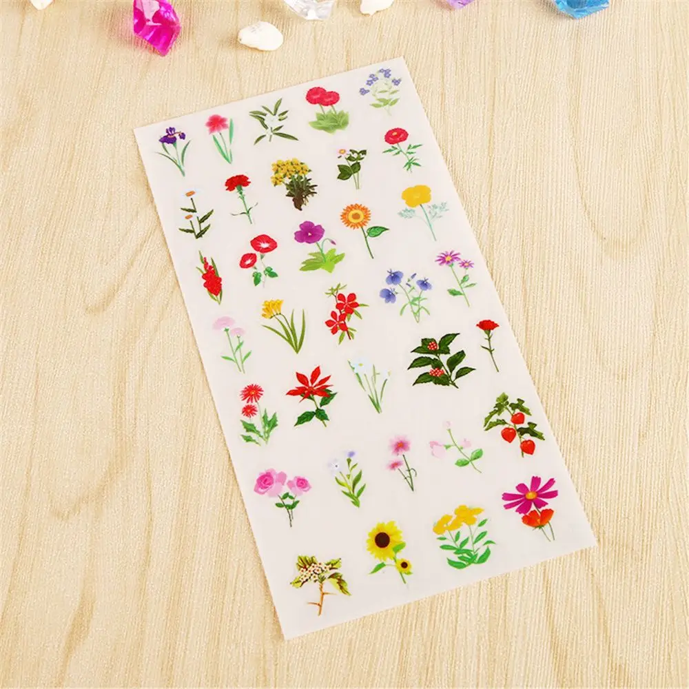 6 шт./компл. наклейки с романтическими цветами Kawaii Канцтовары DIY Скрапбукинг