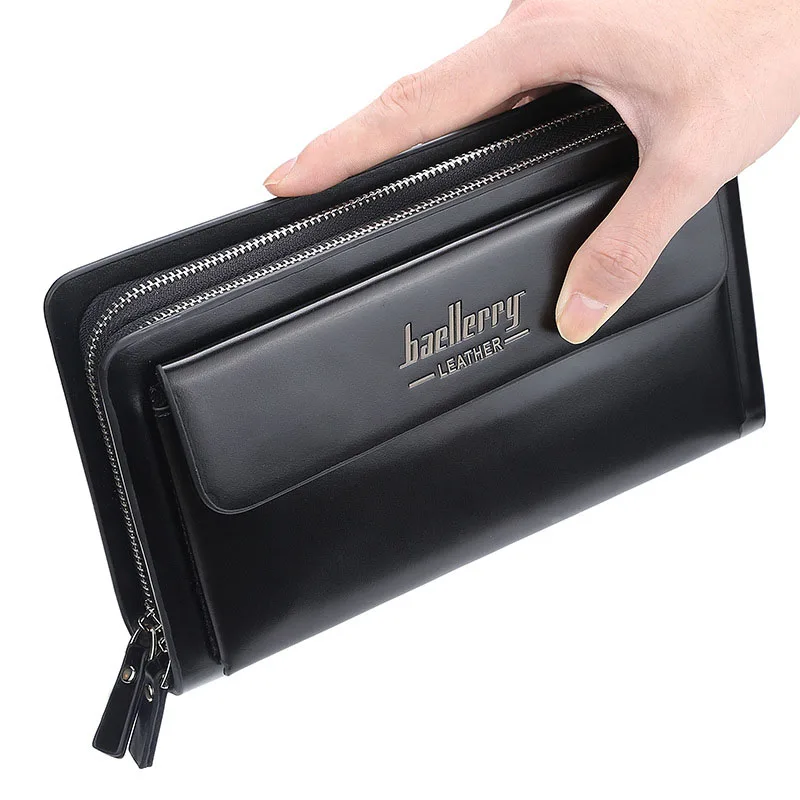 Мужские кошельки с карманом для монет мужской кошелек на молнии двойной молнией