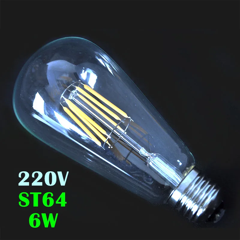 Новый ST64 G45 E27 2/4/6/8 Вт теплый белый светодиодный Винтаж ретро лампы накаливания
