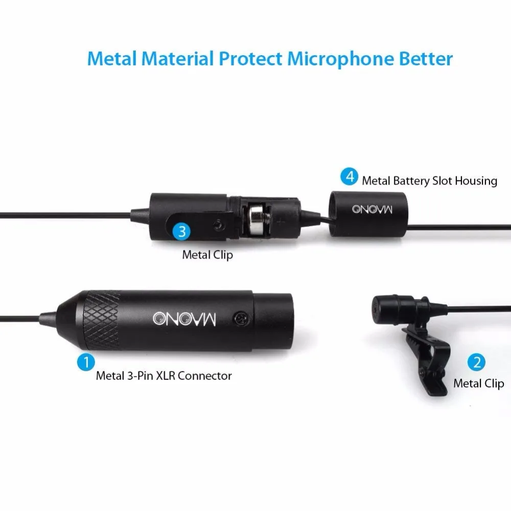 Микрофон петличка MAONO XLR многонаправленный конденсаторный микрофон с креплением