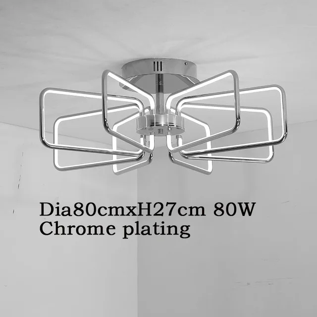Dia80cm Ceiling Lamp LICAN хромированная отделка Современные светодиодные потолочные лампы для Гостиная Спальня Кабинет Потолочный светильник - Цвет корпуса: Dia80cm Ceiling Lamp