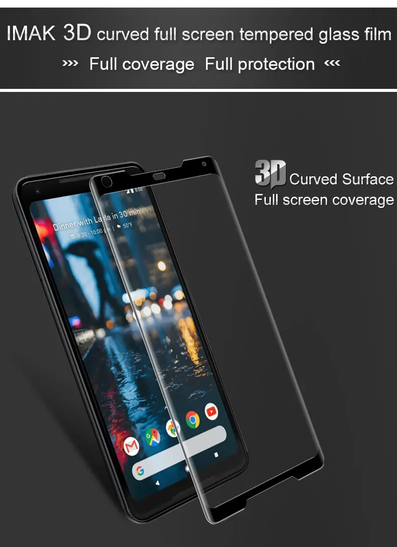 Imak 9H 3D изогнутое полное покрытие закаленное стекло для Google Pixel 2 3 Защита экрана размера XL для Google Pixel 2XL XL2 3D стеклянная пленка
