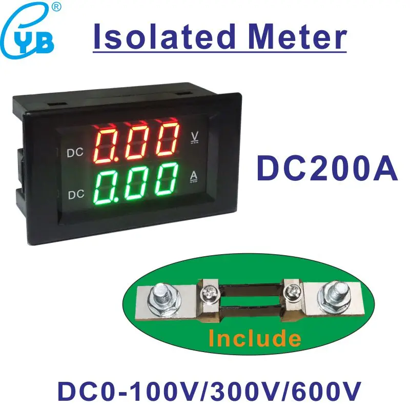 DC 200A включает в себя шунт изолированный Вольтметр Амперметр постоянного тока 100
