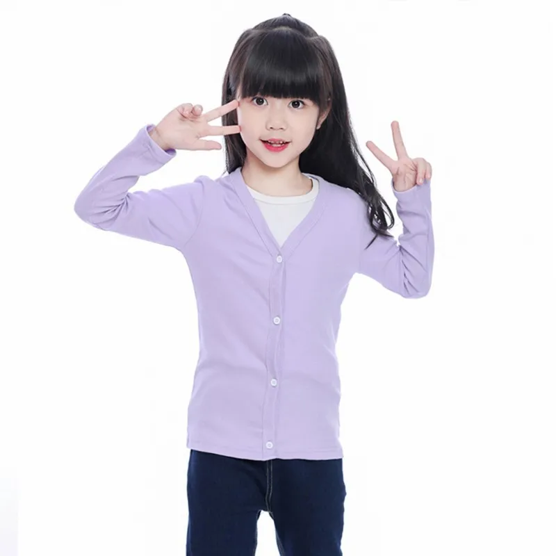 Baby Children Knitted Sweater Solid Color Cardigan Coat Kids Girls Clothing Button jacket coat tops 1-10 Years |