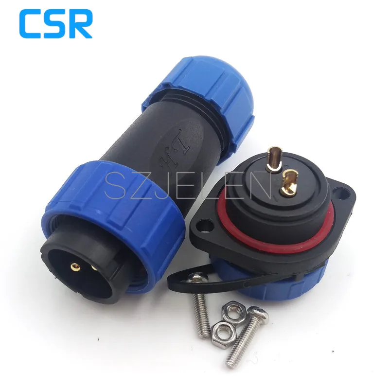 SP2110 2-контактный водонепроницаемый разъем Папа + гнездо 21 мм панель установлены